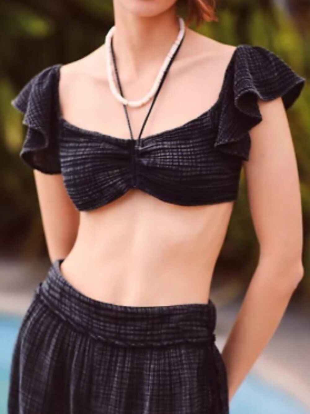 Anthropologie Daily Practice Jerry Cinched Crop Top - Womens Small